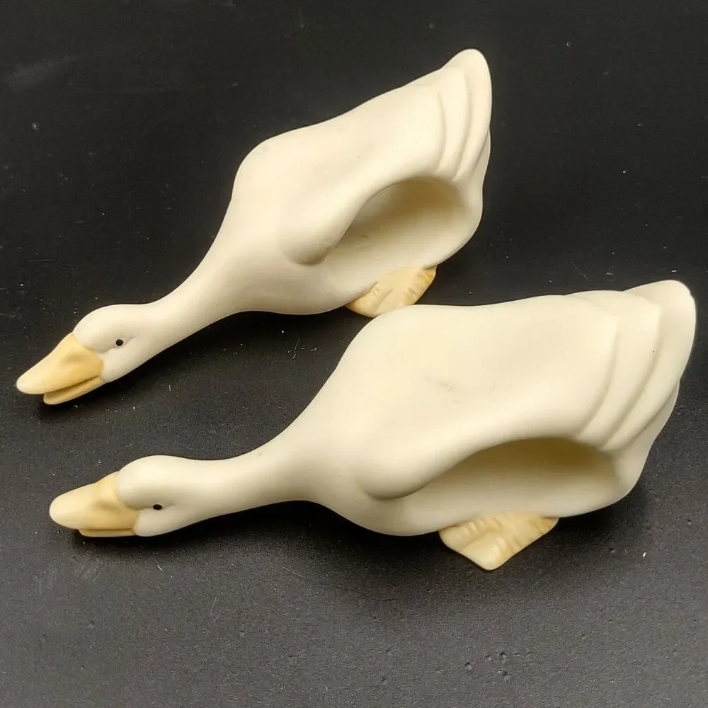 Dept 56 Geese Porcelain Napkin Rings Set of 4 Goose Duck Birds Country Farmhouse